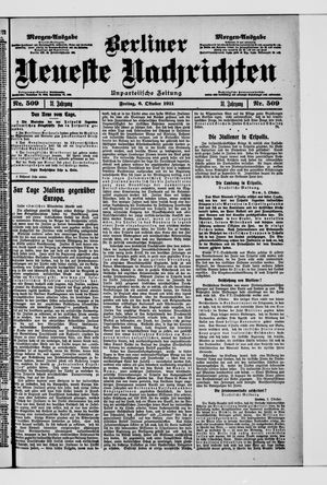 Berliner Neueste Nachrichten vom 06.10.1911