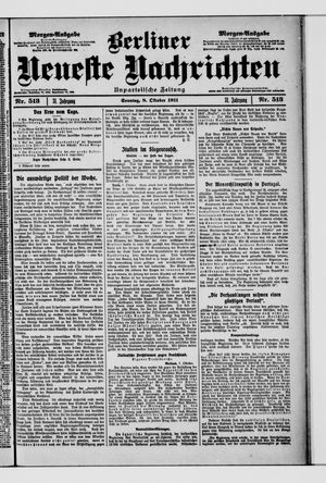 Berliner Neueste Nachrichten vom 08.10.1911