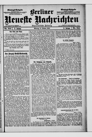 Berliner Neueste Nachrichten vom 09.10.1911