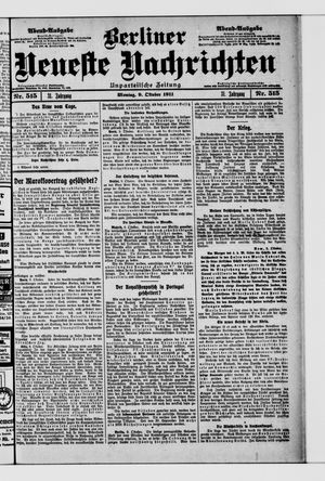 Berliner Neueste Nachrichten vom 09.10.1911