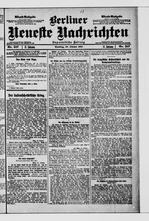 Berliner Neueste Nachrichten vom 10.10.1911