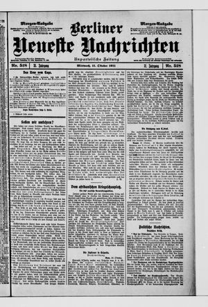 Berliner Neueste Nachrichten vom 11.10.1911