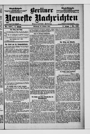 Berliner Neueste Nachrichten vom 11.10.1911
