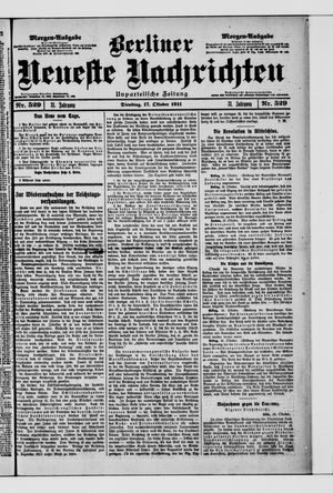 Berliner Neueste Nachrichten vom 17.10.1911