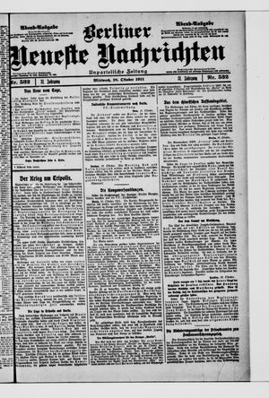 Berliner Neueste Nachrichten vom 18.10.1911