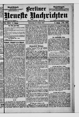 Berliner Neueste Nachrichten vom 19.10.1911