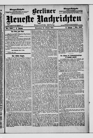 Berliner Neueste Nachrichten vom 21.10.1911