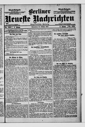 Berliner Neueste Nachrichten vom 21.10.1911