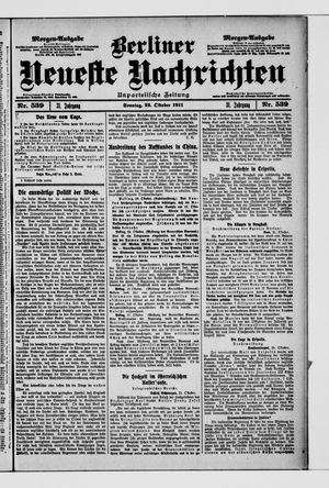 Berliner Neueste Nachrichten vom 22.10.1911