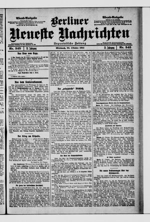 Berliner Neueste Nachrichten vom 25.10.1911