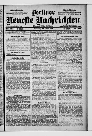 Berliner Neueste Nachrichten vom 26.10.1911