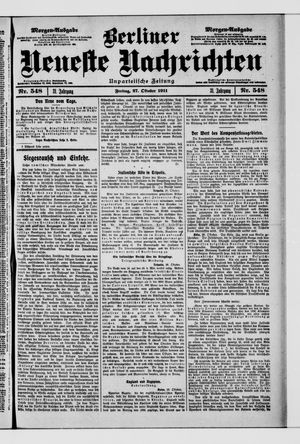 Berliner Neueste Nachrichten vom 27.10.1911