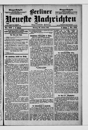 Berliner Neueste Nachrichten vom 29.10.1911