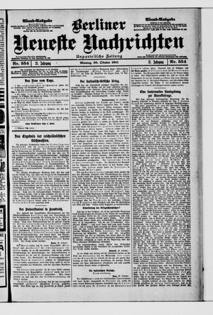 Berliner Neueste Nachrichten vom 30.10.1911