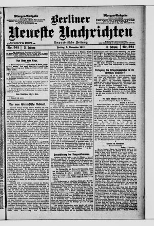 Berliner Neueste Nachrichten vom 03.11.1911