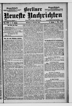 Berliner Neueste Nachrichten vom 08.11.1911