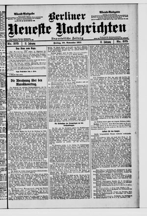 Berliner Neueste Nachrichten on Nov 10, 1911