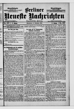 Berliner Neueste Nachrichten vom 11.11.1911