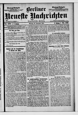 Berliner Neueste Nachrichten vom 13.11.1911