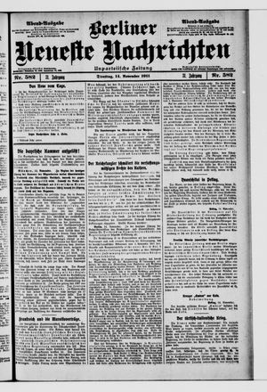 Berliner Neueste Nachrichten vom 14.11.1911