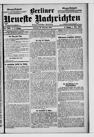 Berliner Neueste Nachrichten vom 19.11.1911