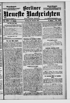 Berliner Neueste Nachrichten vom 21.11.1911