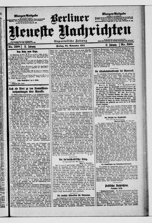 Berliner Neueste Nachrichten vom 24.11.1911