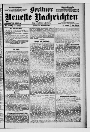 Berliner Neueste Nachrichten vom 24.11.1911