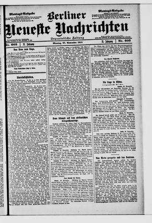 Berliner Neueste Nachrichten vom 27.11.1911