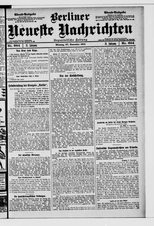 Berliner Neueste Nachrichten vom 27.11.1911