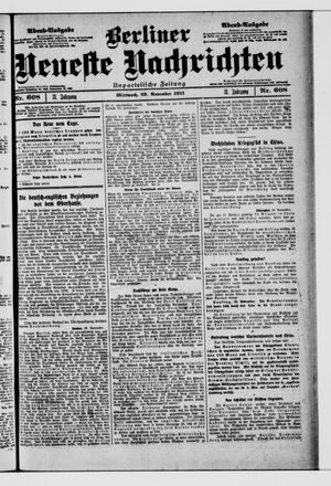 Berliner Neueste Nachrichten vom 29.11.1911