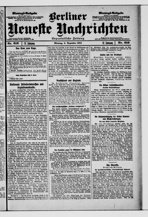 Berliner Neueste Nachrichten vom 04.12.1911