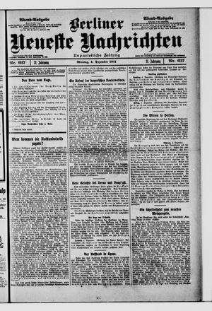 Berliner Neueste Nachrichten vom 04.12.1911