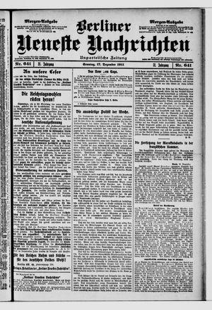 Berliner Neueste Nachrichten on Dec 17, 1911