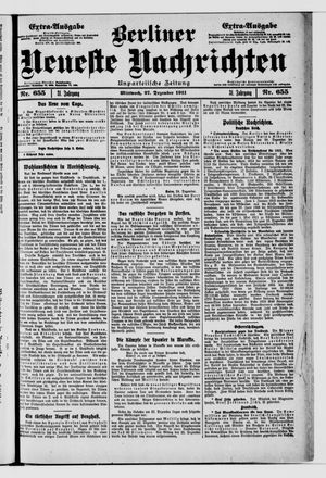 Berliner Neueste Nachrichten vom 27.12.1911