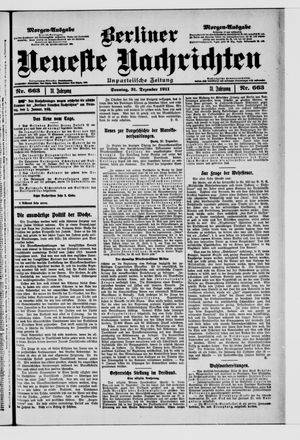 Berliner neueste Nachrichten vom 31.12.1911