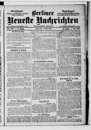 Berliner neueste Nachrichten vom 04.04.1912