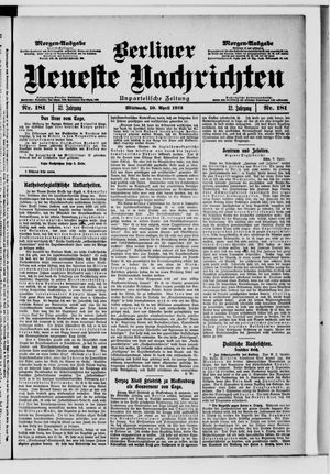 Berliner neueste Nachrichten vom 10.04.1912
