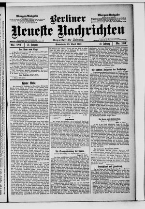 Berliner Neueste Nachrichten vom 13.04.1912