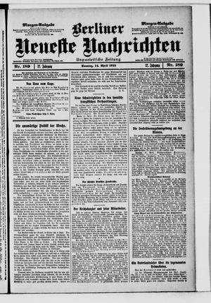 Berliner neueste Nachrichten vom 14.04.1912