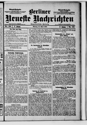 Berliner Neueste Nachrichten vom 15.04.1912
