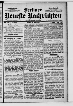 Berliner Neueste Nachrichten vom 17.04.1912