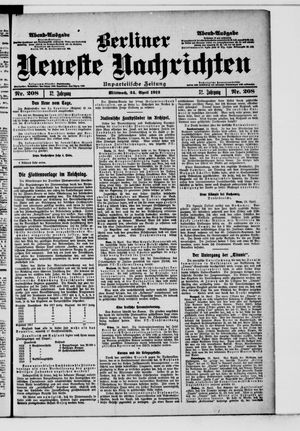 Berliner neueste Nachrichten on Apr 24, 1912