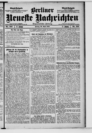 Berliner Neueste Nachrichten vom 26.04.1912
