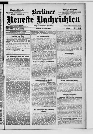 Berliner neueste Nachrichten vom 28.04.1912