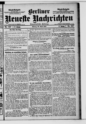 Berliner Neueste Nachrichten vom 29.04.1912