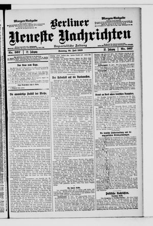 Berliner Neueste Nachrichten vom 21.07.1912