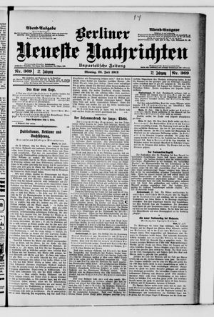 Berliner Neueste Nachrichten vom 22.07.1912