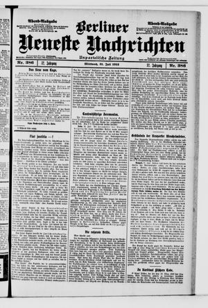 Berliner Neueste Nachrichten on Jul 31, 1912