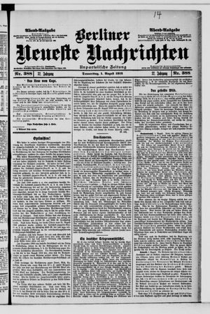 Berliner Neueste Nachrichten vom 01.08.1912